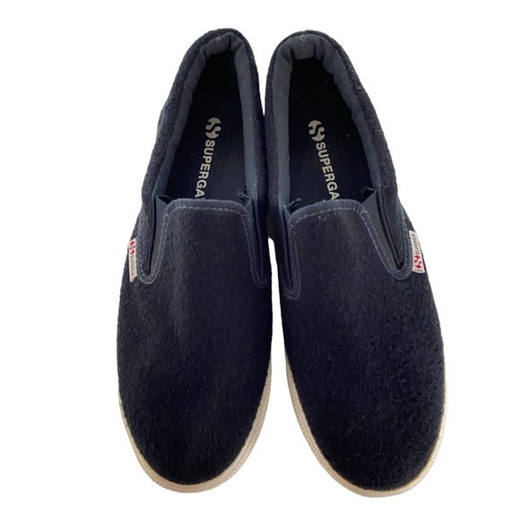 Superga Platform Black Fabric Slip On Sneakers Size 37.5 (Women's Size 7) - Picture 2 of 10